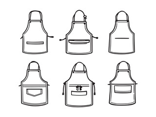 Apron vector line art illustration