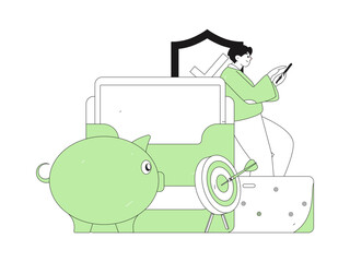 Internet financial management investment flat vector concept operation hand drawn illustration
