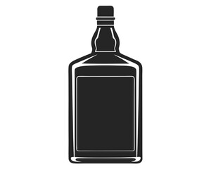 Whiskey Bottle silhouette vector illustration