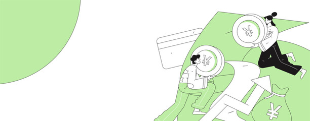 Internet financial management investment flat vector concept operation hand drawn illustration
