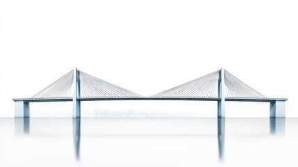 Modern cable-stayed bridge over calm water