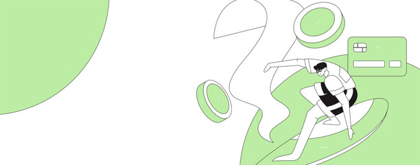 Internet financial management investment flat vector concept operation hand drawn illustration
