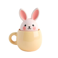 Obraz premium Cute Bunny Inside a Cup Simple and Minimalistic Design