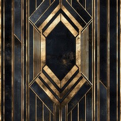 Elegant Geometric Art Deco Textile Pattern with Symmetrical Design