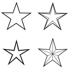 Obraz premium set of star icons, Star vector icons. Set of star symbols isolated