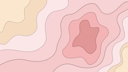 Abstract pink yellow paper cut vector realistic relief. Background template for banners, flyers, presentations.