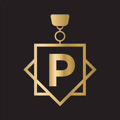 Initial Letter P Medal Logo Symbol Vector Template