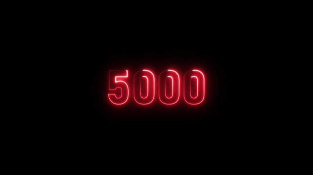 Futuristic Motion Number 5000 Lines Effect animation Isolated on Black Background