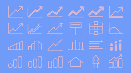 increase and decrease line icon set  set of 30 out.eps