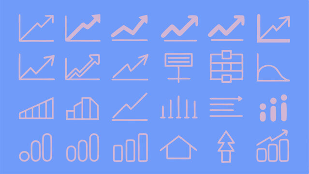increase and decrease line icon set  set of 30 out.eps