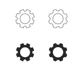 This icon shows a gear or cogwheel, a circular object with teeth around its outer edge. It often symbolizes configuration or mechanics.