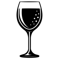 Wine Glass silhouette vector illustration
