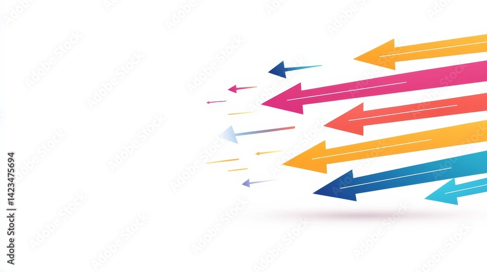 Aufkleber dynamic colorful arrows symbolizing growth and progress on a white background
