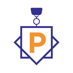 Initial Letter P Medal Logo Symbol Vector Template