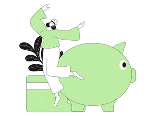 Internet financial management investment flat vector concept operation hand drawn illustration
