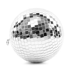 One shiny disco ball isolated on white