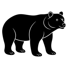 Fototapeta premium black bear vector, bear silhouette