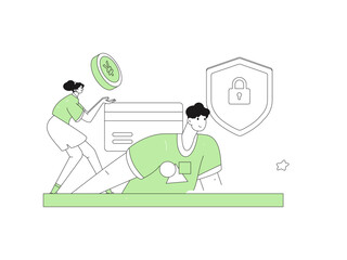 Internet financial management investment flat vector concept operation hand drawn illustration
