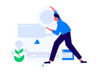 Internet financial management investment flat vector concept operation hand drawn illustration
