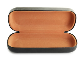 One open glasses case isolated on white