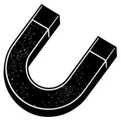  u shaped magnet icon with visible positive