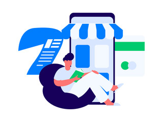 Internet financial management investment flat vector concept operation hand drawn illustration
