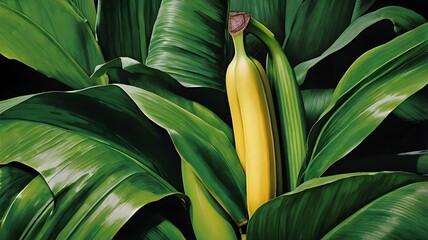 close up of banana leaf