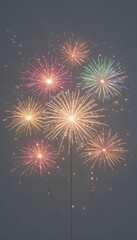 Fototapeta premium Vibrant Fireworks Display Illuminating the Night Sky with Colorful Bursts.
