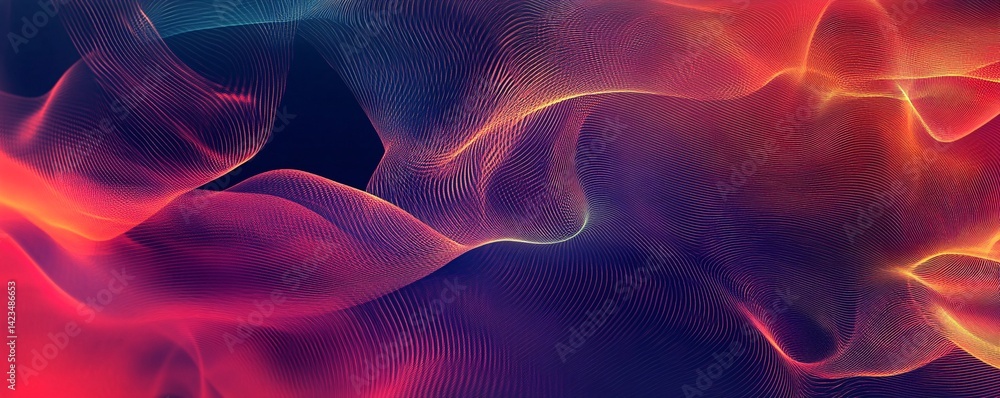 Aufkleber Abstract colorful wavy lines flowing across frame background
