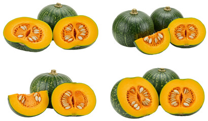 Vibrant Kabocha Squash Still Life: A Study in Contrasting Forms and Textures