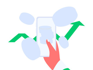 Internet financial management investment flat vector concept operation hand drawn illustration
