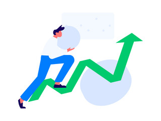 Internet financial management investment flat vector concept operation hand drawn illustration
