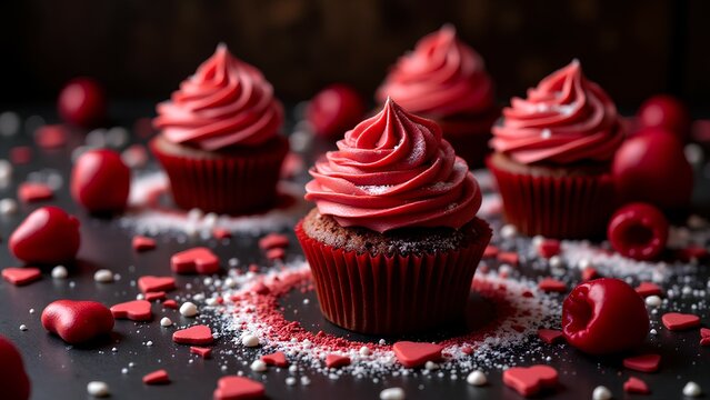 red velvet cupcake with icing