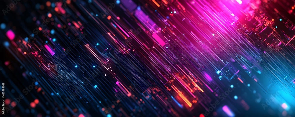 Aufkleber abstract technology background with glowing lines flowing