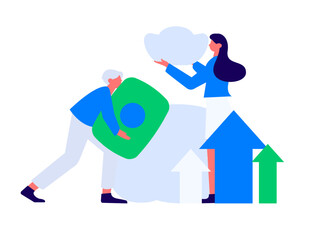 Internet financial management investment flat vector concept operation hand drawn illustration
