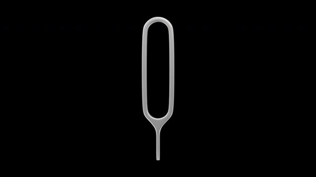Sim Eject Tool Rotating on a Transparent Background. Seamless Loop. 4K