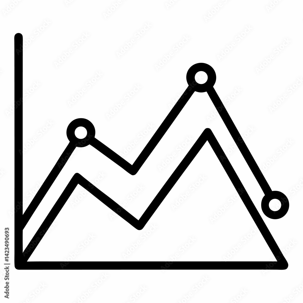 Poster graph and chart related line icons. statistics and analytics vector icon