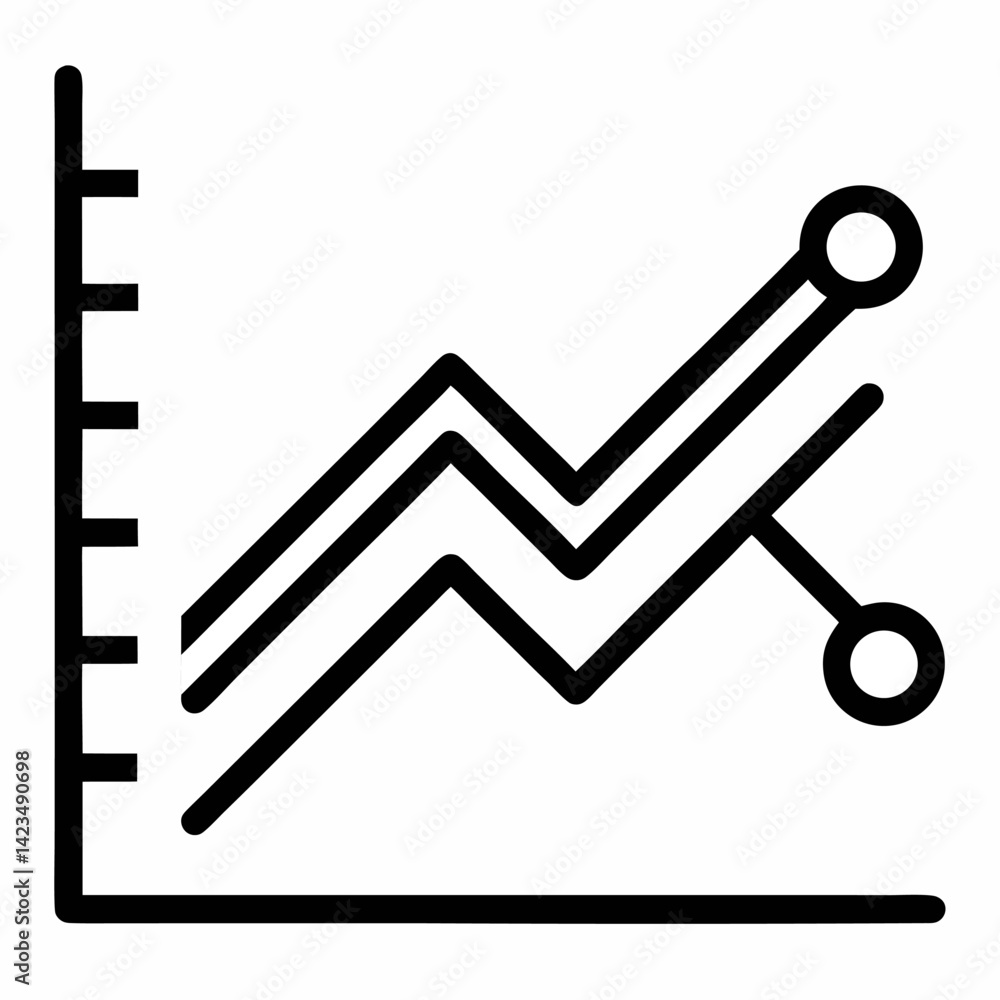 Poster graph and chart related line icons. statistics and analytics vector icon