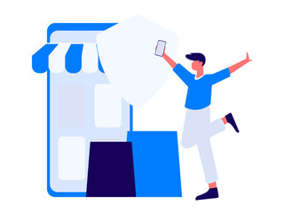 Internet financial management investment flat vector concept operation hand drawn illustration
