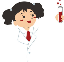 Scientist child with a beaker glass