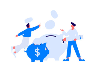 Internet financial management investment flat vector concept operation hand drawn illustration
