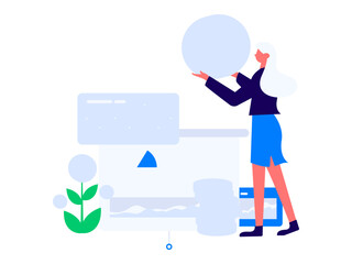 Internet financial management investment flat vector concept operation hand drawn illustration
