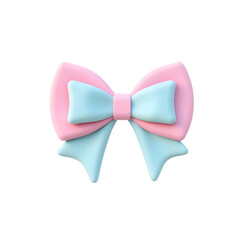 Naklejka premium Pastel Gift Bow Decoration with Pink and Blue Color Layers