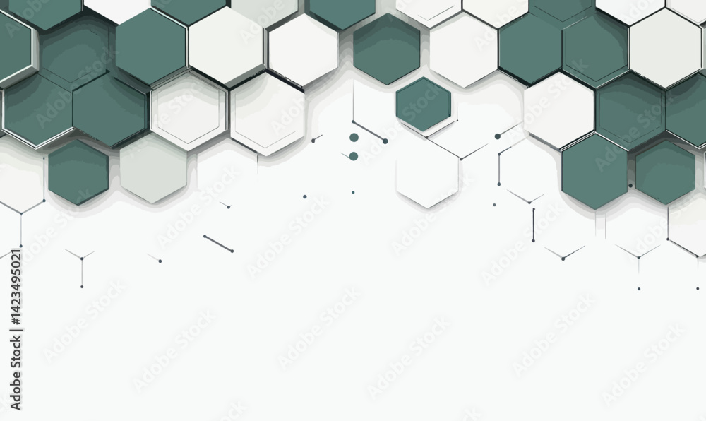 Poster abstract geometric hexagon pattern in minimalist style for web banners and design