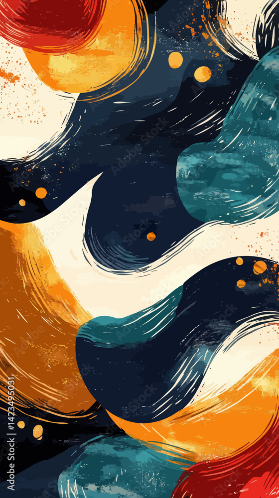 Poster luxury abstract vector texture design with bold colors and dynamic swirls