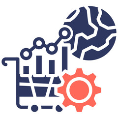 Market Trends glyph color icon