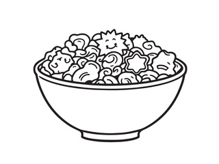 Corn Flakes vector line art illustration