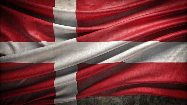 Vintage Danish Flag:  4K High-Resolution Cloth Texture Image of Denmark's National Banner