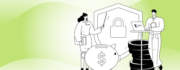 Internet financial management investment flat vector concept operation hand drawn illustration

