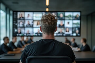 Business Team Having an Online Meeting via Video Conference